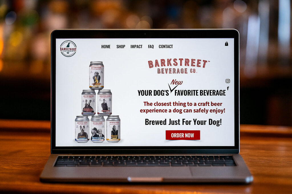 example of great website designs, bark street beverage website
